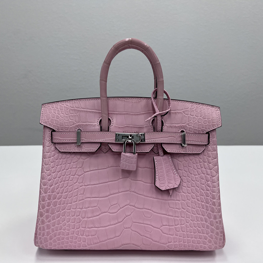 Birkin 30' 5P Pink Matt Alligator leather PHW