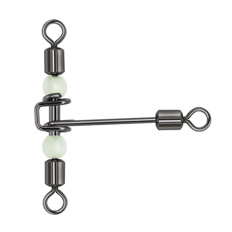 T-Shape Cross-Line Rolling Swivels with Pearl Beads , BS0007