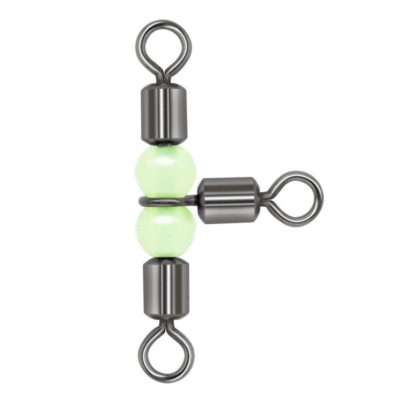 Cross-line Rolling Swivels with Pearl Beads , BS0009