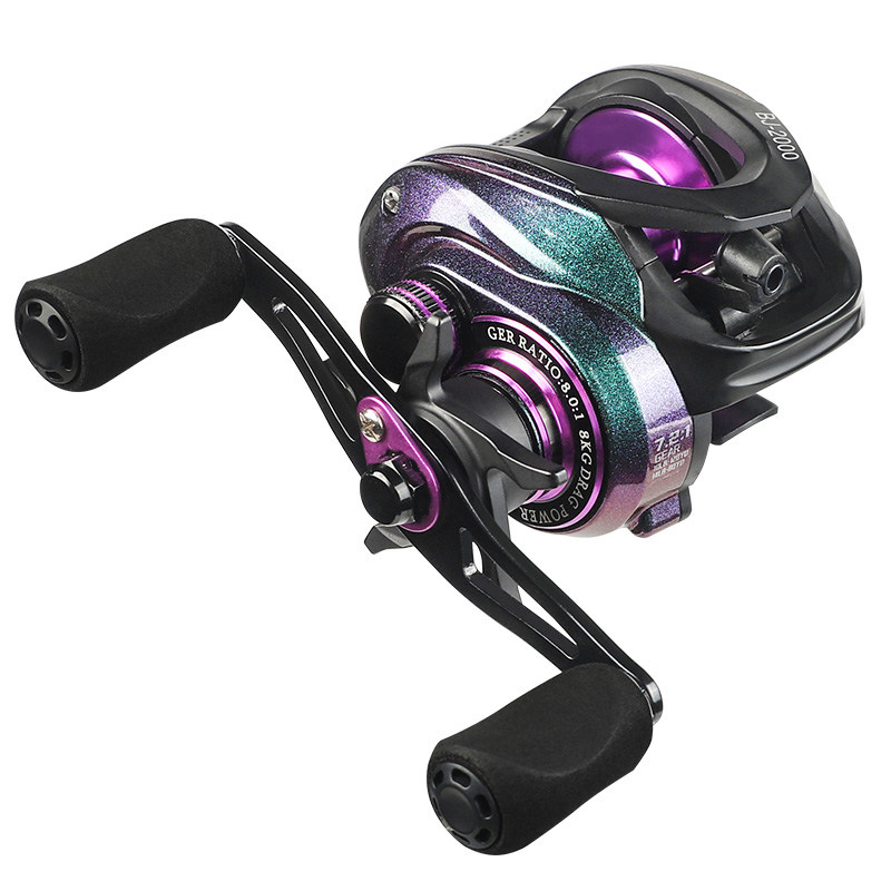 Fishing Reel with Drag Clicker 6.3:1 High speed Saltwater Max Drag 8kg, BJ2000