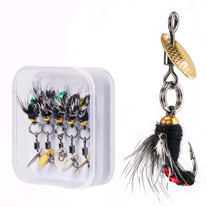 5 pcs/pack Fly with Swivel and Sequin Fly Hook , TF0036