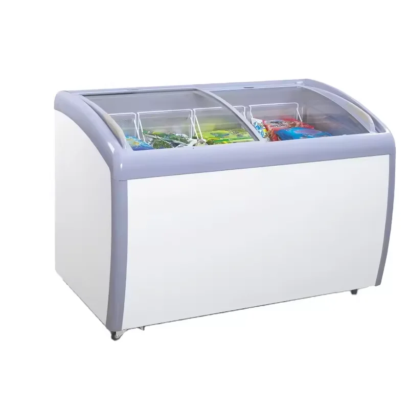 GP7015-360 L Supermarket Commercial Chest Glass Door Freezer For Frozen Food