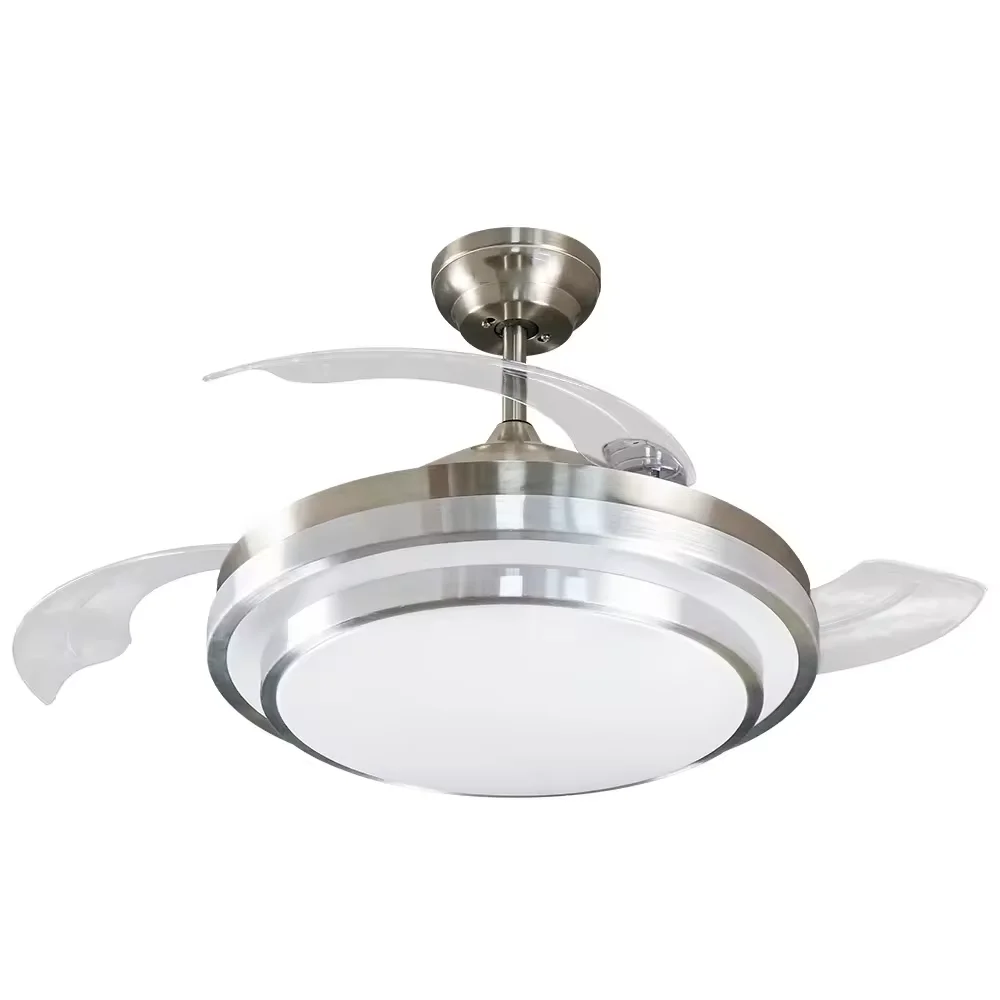 GP5022-ceiling fan 42 inch hidden blades remote control modern decorative LED ceiling fan light