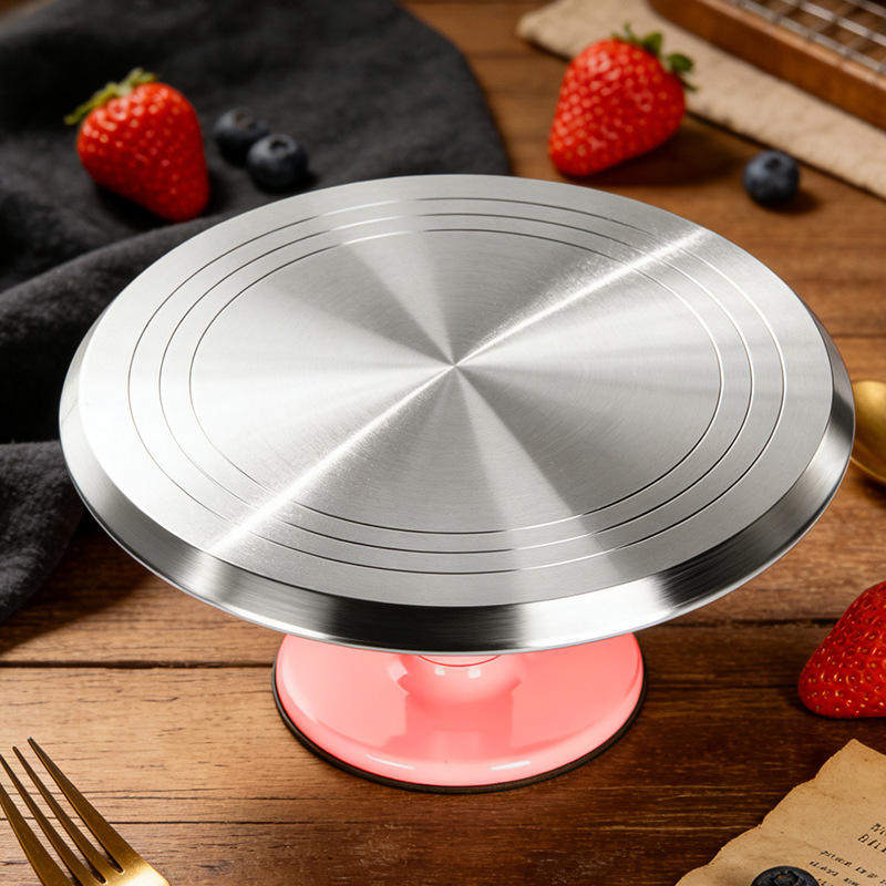 .KT003 Aluminum Alloy Cake Decorating Turntable Home Cake Tools Professional Cake Decorating Table DIY Non-slip Frosting Cake Turntable