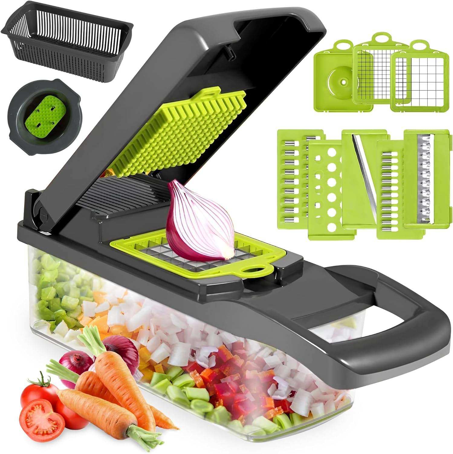 KT59 Manual Hand Fruits And Vegetable Cutter All in One 12 in 1 Vegetable Food Chopper Durable Kitchen Accessories Vegetable Cutter