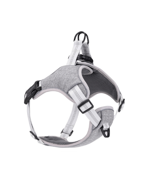 Reflective Adjustable Dog Harness – Grey