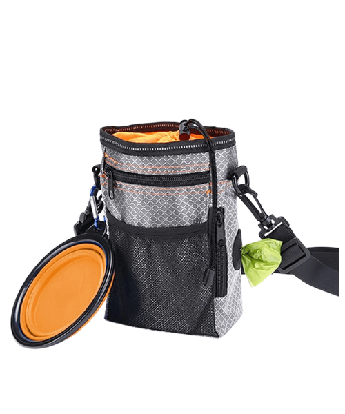 Multifunctional Dog Treat Bag And Bowl – Orange