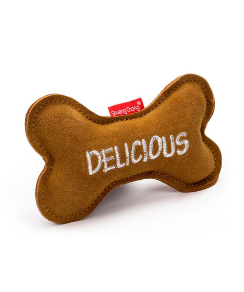 Genuine Leather Dog Toy – Bone Shape