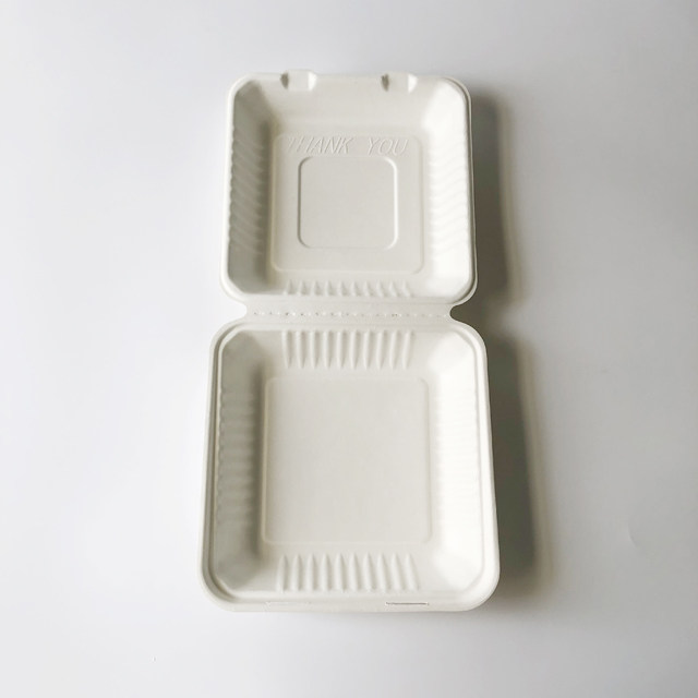 9x9'' 1-compt Bagasse Clamshell