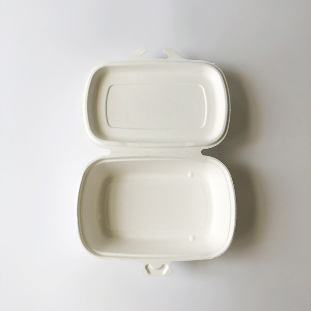 1000ml 1-compt Bagasse Hinged Clamshell