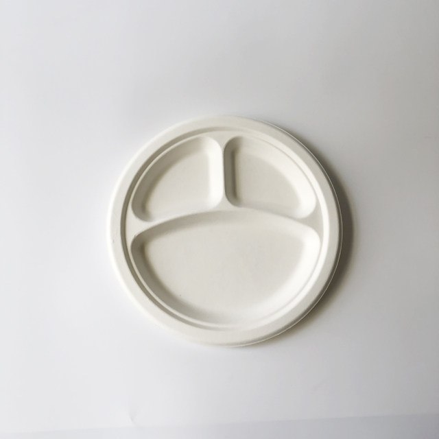 10'' 3-Compt Bagasse Round Plate