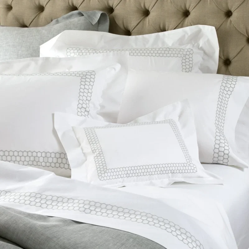 Luxury Luxury Hotel Honeycomb Embroidery Bedding Set - 5 Star Hotel-Quality Duvet Cover & Sheet Set, Elegant 100% Cotton