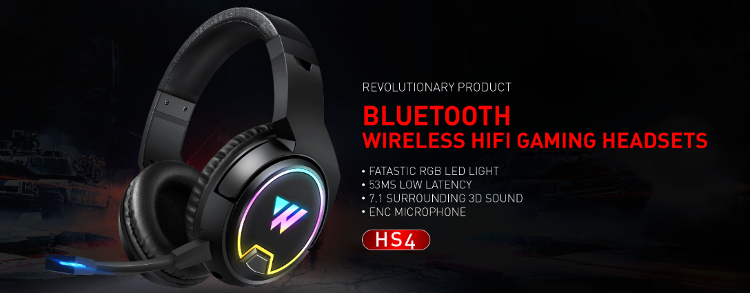 Revolutionary Bluetooth Gaming Headsets with 50MS low latency and RGB led light