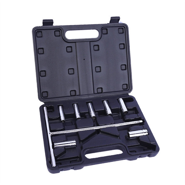 Hardware tool repair tool wrench T-shaped socket wrench 9-piece set Metric socket wrench combination set