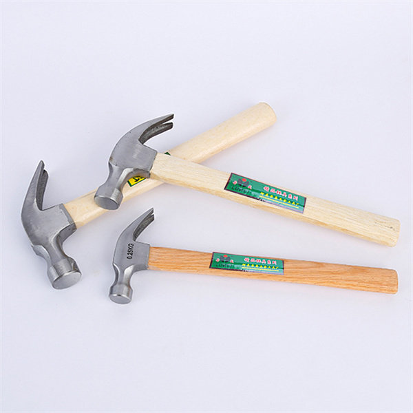 45# forged steel wooden handle claw hammer woodworking hammer multi-functional nail lifter hammer construction decoration hammer