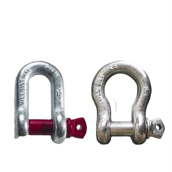 American D-type alloy steel shackle 9.5T American die forging bow shackle 35 tons bow with insurance shackle