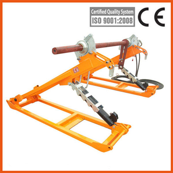 Hydraulic reel stand for overhead cable tension stringing