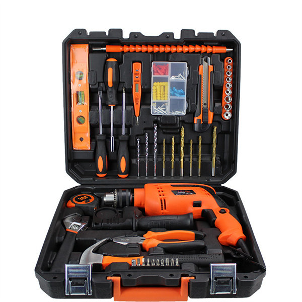 Lithium drill household tool box Hardware combination box Hand tool set Rechargeable