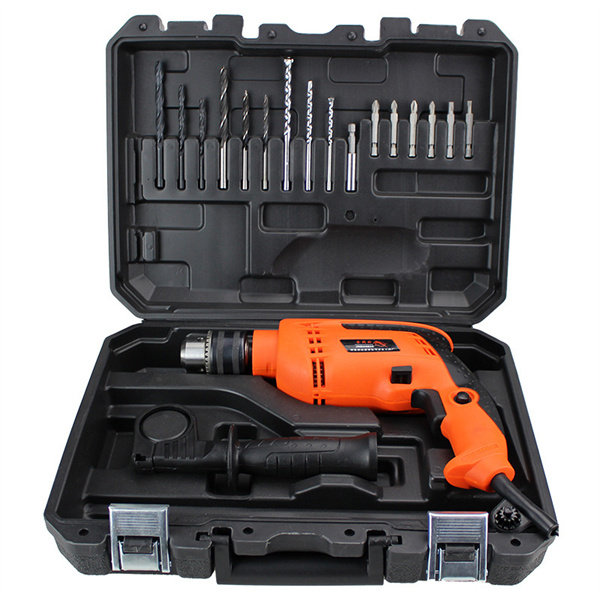 19-piece set of hand drill tool box 13mm impact drill home set electric tool box