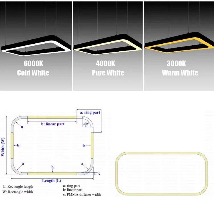 Curved Rectangle LED Chandelier