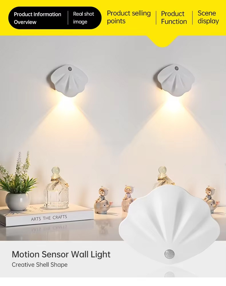 Shell shape motion sensor light