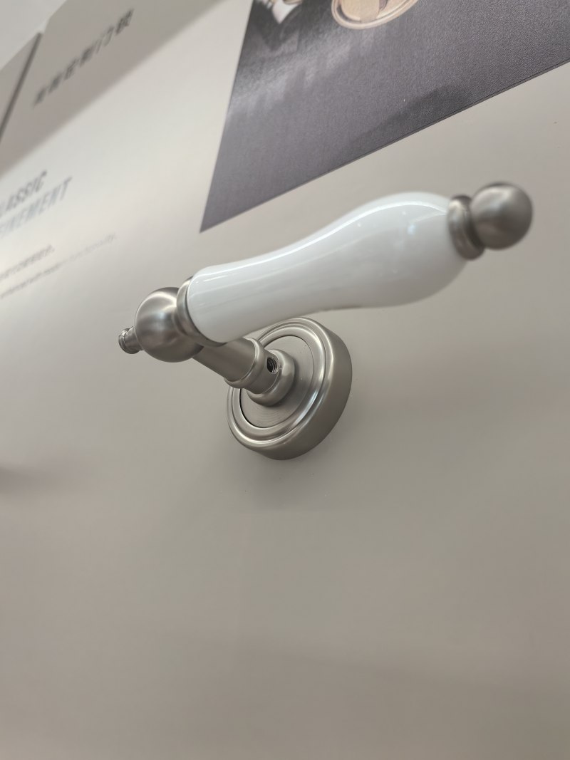 The BGI brand luxury interior door lock represents a seamless blend of metal and ceramic.