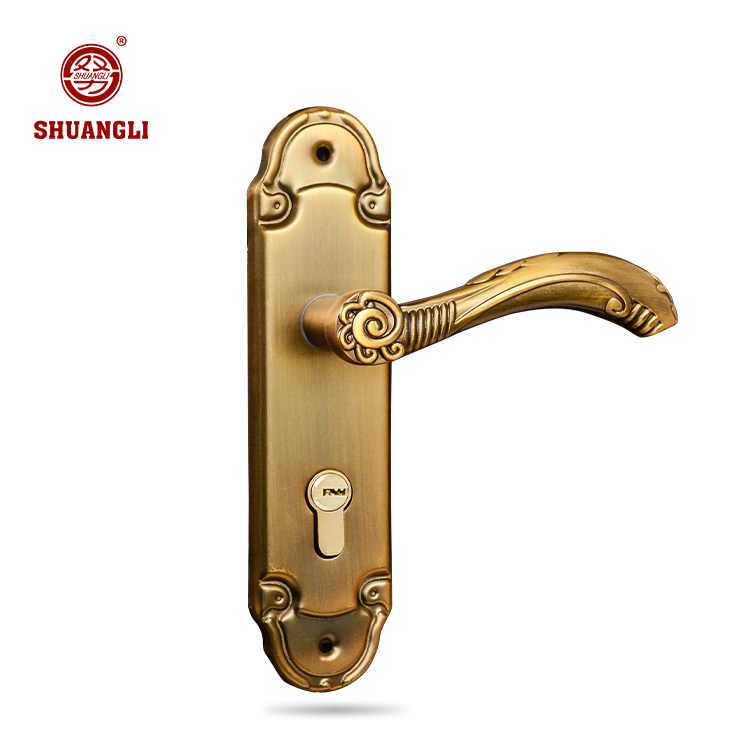 Popular styles in the five Central Asian countries luxury door locks with iron panels and aluminum handles