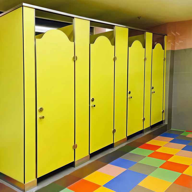Child-Friendly Bathroom Stall Dividers for Schools and Playgrounds