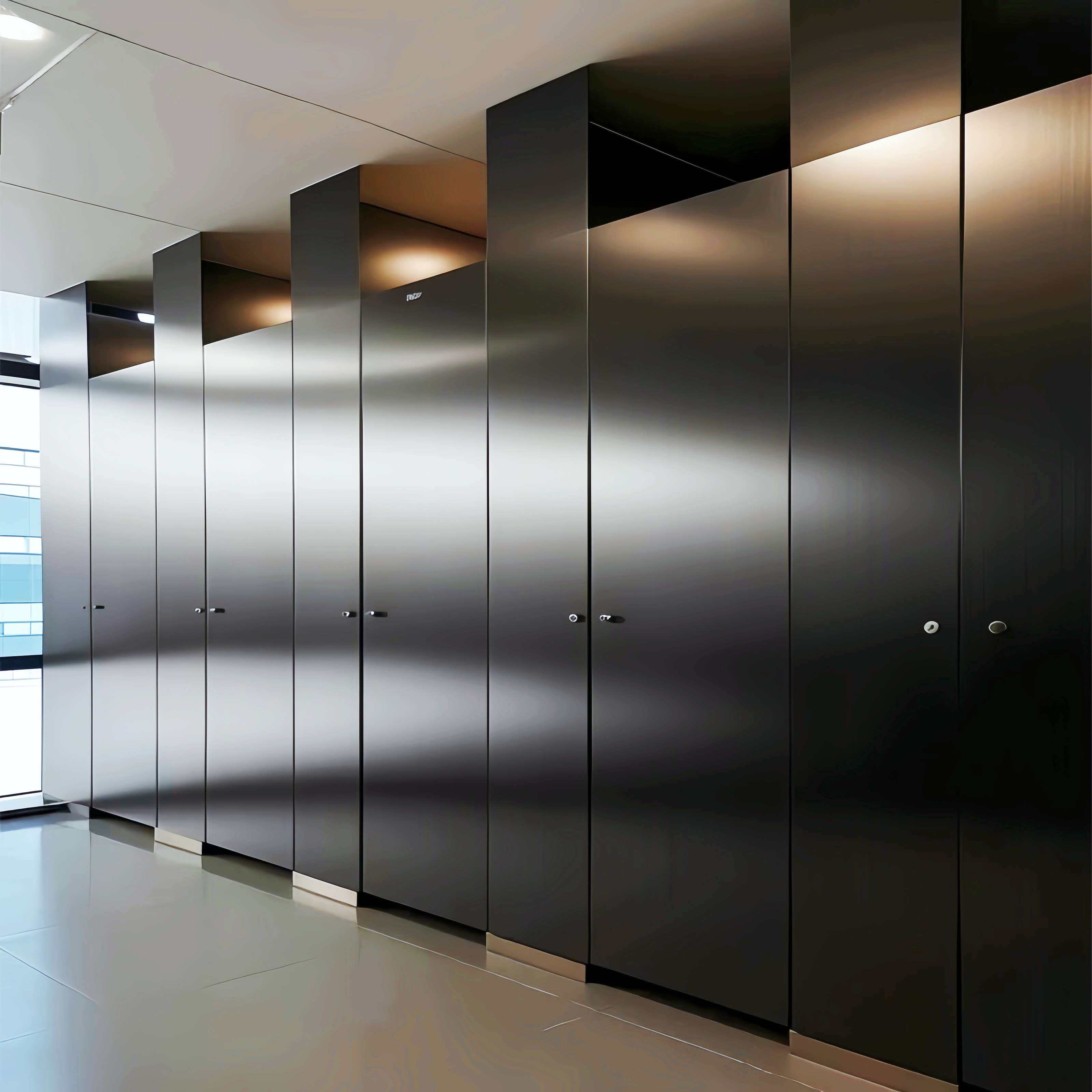 Space Divider Partition Toilet Cubicle With Brushed Steel Feet