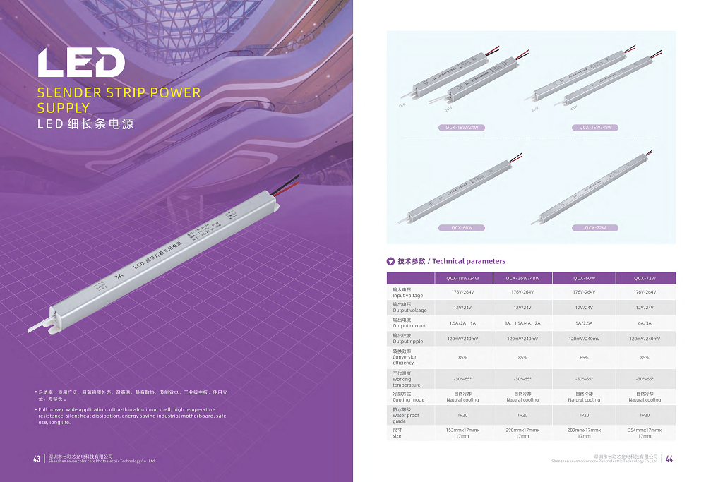 Slim strip power supply