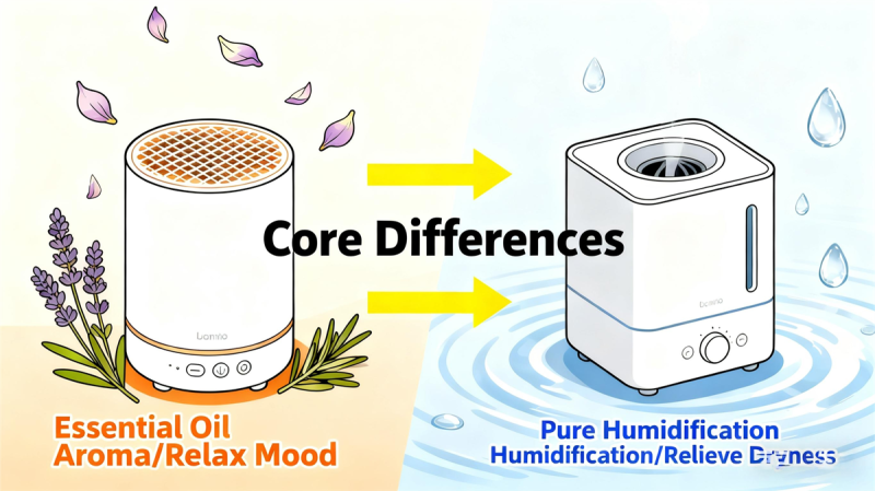 What's the difference between an aromatherapy diffuser and a humidifier? Don't get them mixed up!