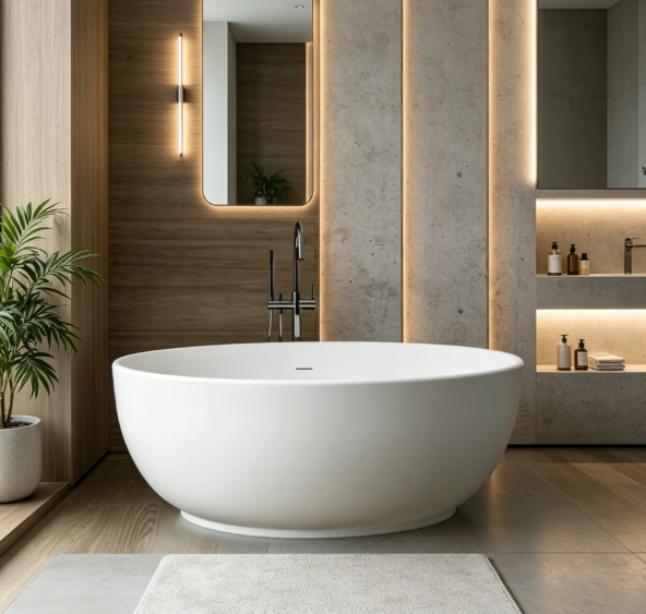 MM8815 Whole Artificial Stone Round Design Bathtub