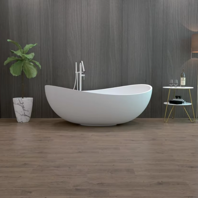 MM8833 100% Pure Acrylic Solid Surface White Oval Freestanding Soaking Bathtubs