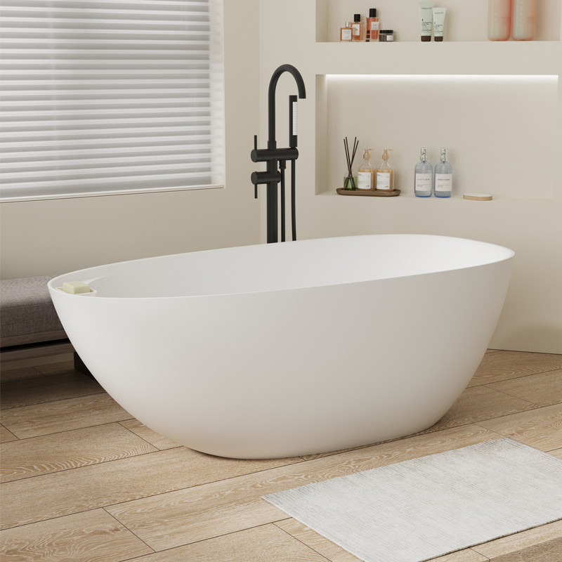 MM8861 Freestanding Solid Surface Bathtub in Matte White