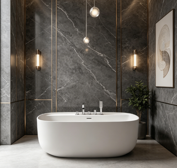 MM8860 100% Pure Acrylic Freestanding Ovel Artificial Stone Bathtub