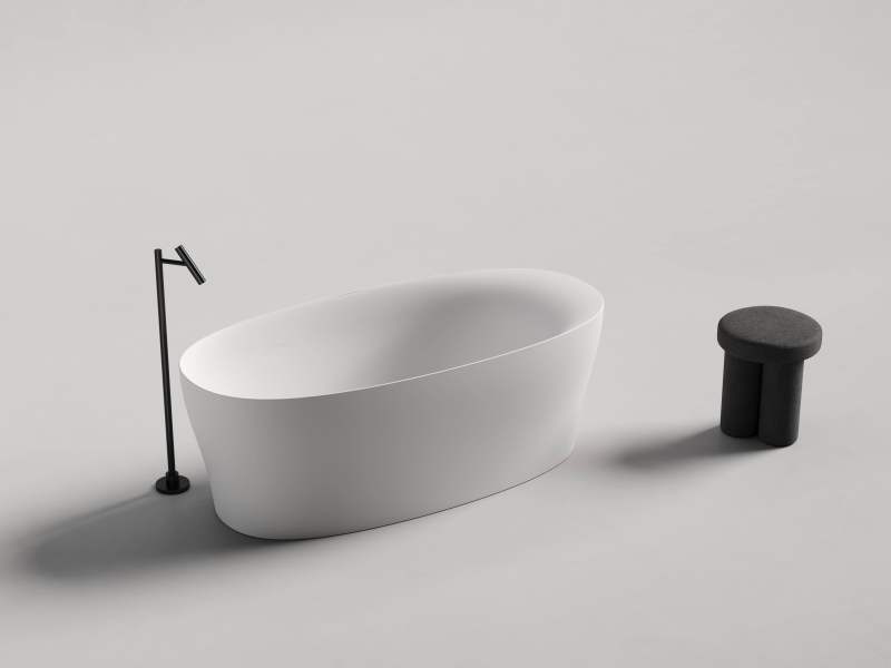MM8862 Whole Artificial Stone Freestanding Oval Bath with Integrated