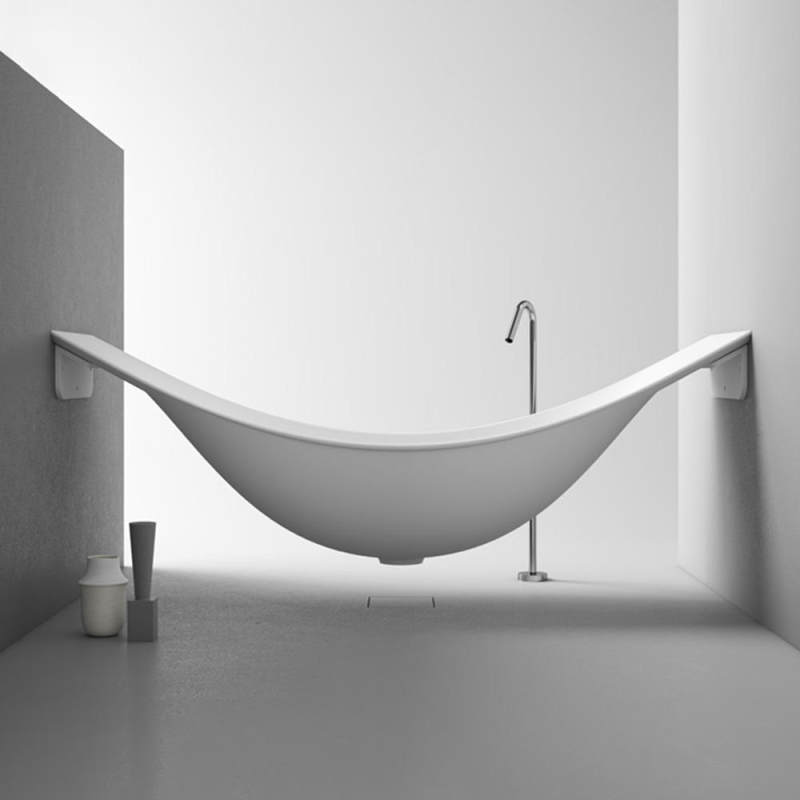 MM1065 New Design 100% Pure Acrylic Wall Mounted Artificial Stone Bathtub