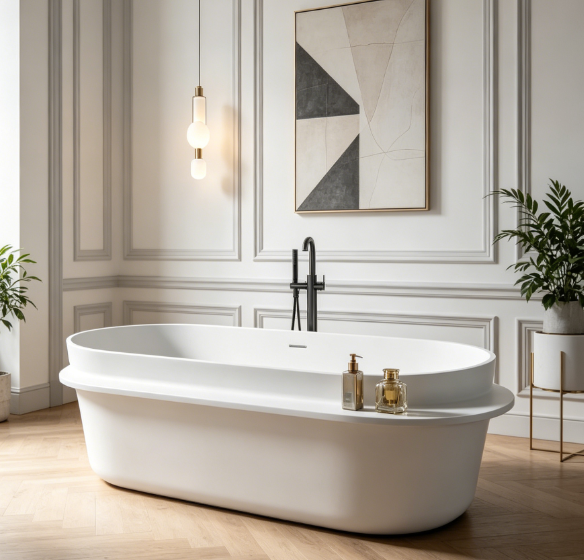 MM1043 Artificial Stone Bathtub Solid Surface Freestanding Bath Tub Factory Price