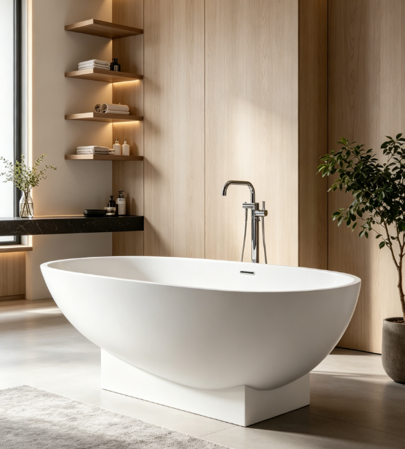 MM1048 100% Pure Acrylic Bathtub New Design Freestanding Bath Tub Factory Price
