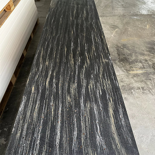 Black and Gold Striped Artificial Solid Surface Panel Suitable for Commercial bar Countertops Acrylic Wall Panels