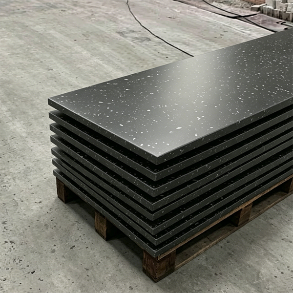 Black and White Speckled Granite Slab With Polished Surface Suitable for Solid Surface Panels for Modern Interior Design