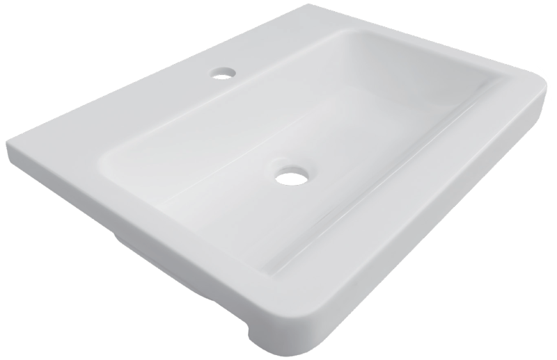 Modern Round Ceramic Bathroom Vanity With Water Tank Round Countertop Under the Sink Hotel-Style Countertop Sink