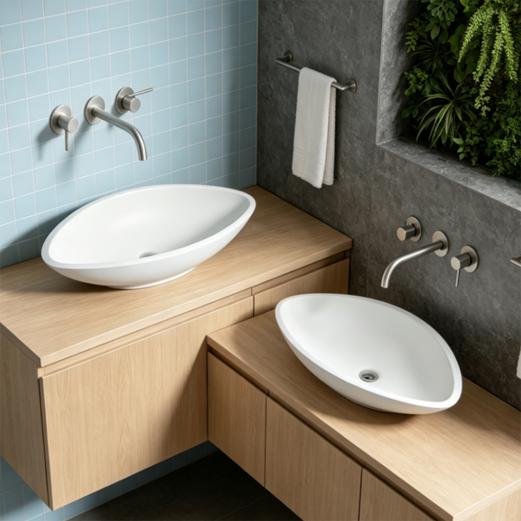 BTM7133 Irregularly Shaped Streamlined Acrylic Bathroom Sink for Ships