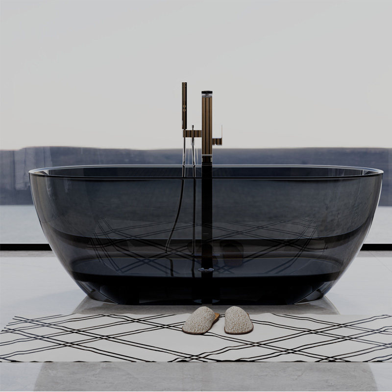 MM8810 Modern Freestanding Oval Shape Artificial Stone Resin Bathtub