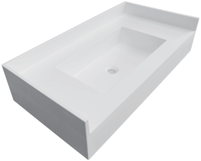 NI007 Economical Engineered Artificial Stone Bathroom Sink With Sink