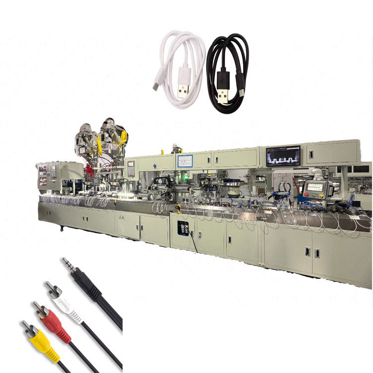 Automated production line machine for USB data cables