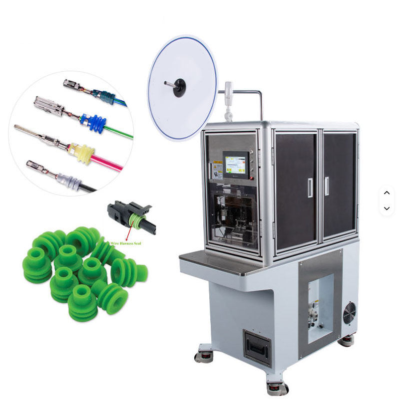 Automatic waterproof stripping and crimping machine for automotive wiring harnesses