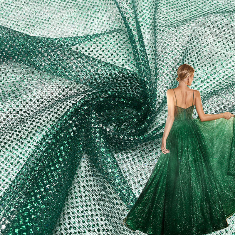 Emerald Green Glitter Tulle