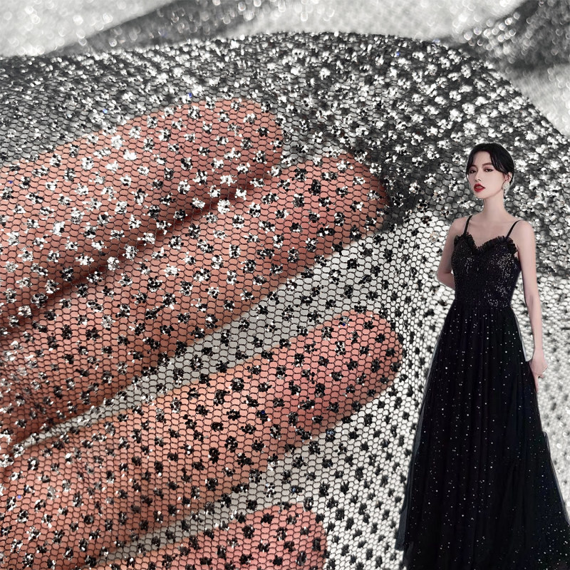 Starry Black Glitter Tulle