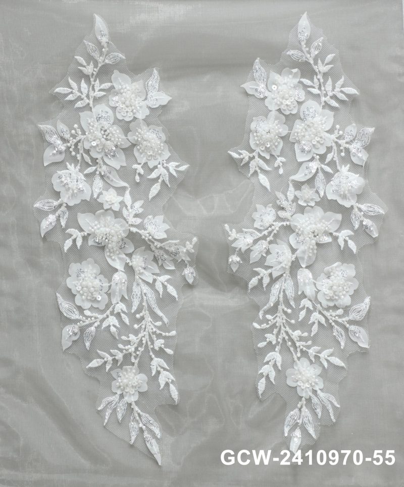 Beads Flower Lace Appliques With Sequins